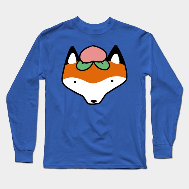 Peach Fox Face Long Sleeve T-Shirt by saradaboru